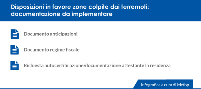 Documentazione fondi pensione per il terremoto del centro-italia