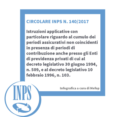 Istruzioni cumulo Circolare Inps 140/2017 